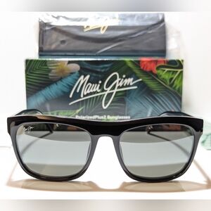New Maui Jim S-Turns Black Crystal Polarized Neutral Grey Lens Sunglasses 872-02